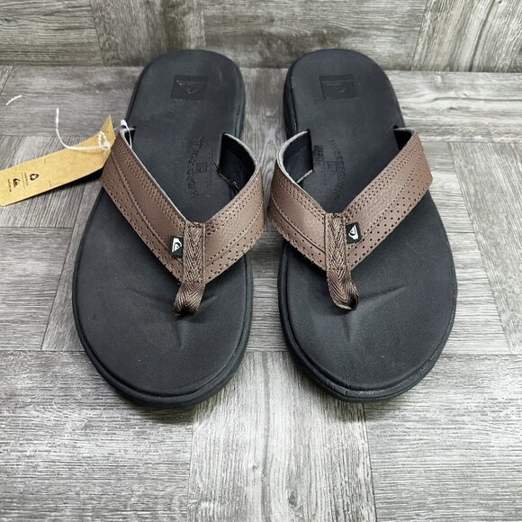 QuickSilver Captain Hydrosquish Men's size 12 Thong Sandal Brown - Picture 4 of 9